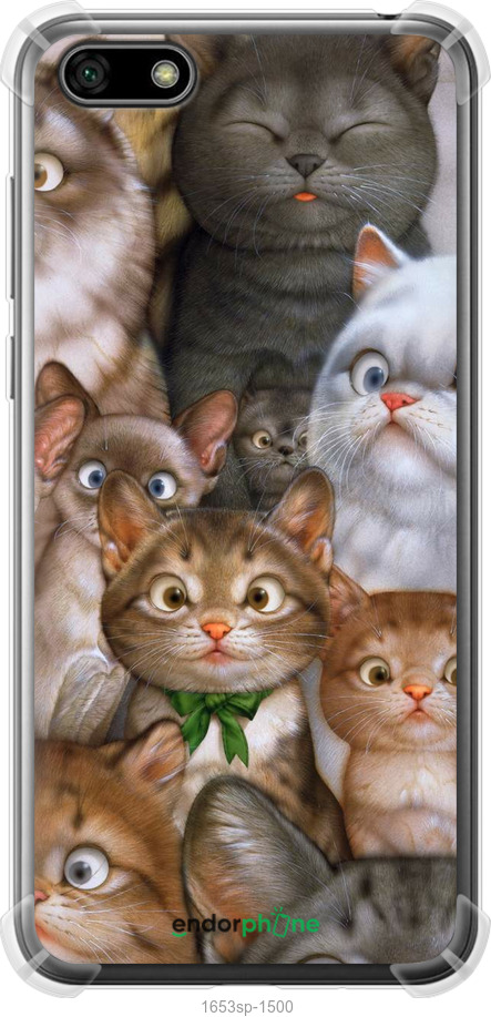 Силіконовий протиударний с посиленими кутами чохол "Коти" для Huawei Y5 2018 
Силіконовий протиударний с посиленими кутами чохол "Коти" для Huawei Y5 2018