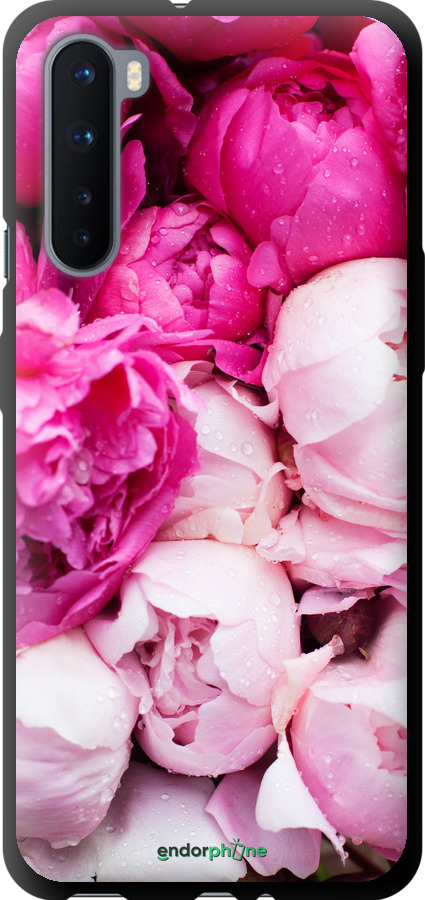 Custodia in TPU nero Peonie rosa" for OnePlus Nord"