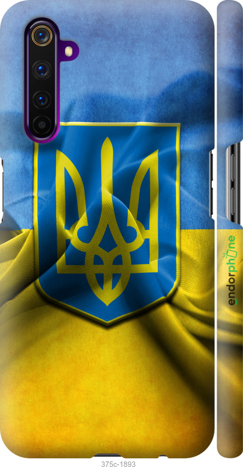 3D пластиковий матовий чохол "Прапор та герб України" для Realme 6 Pro, Блакитний 
3D пластиковий матовий чохол "Прапор та герб України" для Realme 6 Pro, Блакитний