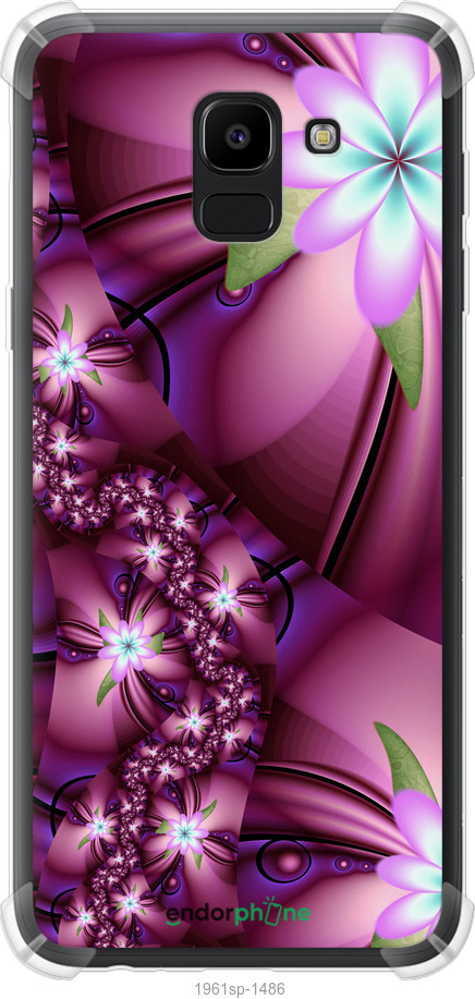 Силіконовий протиударний с посиленими кутами чохол "Квіткова мозаїка" для Samsung Galaxy J6 2018, Рожевий 
Силіконовий протиударний с посиленими кутами чохол "Квіткова мозаїка" для Samsung Galaxy J6 2018, Рожевий