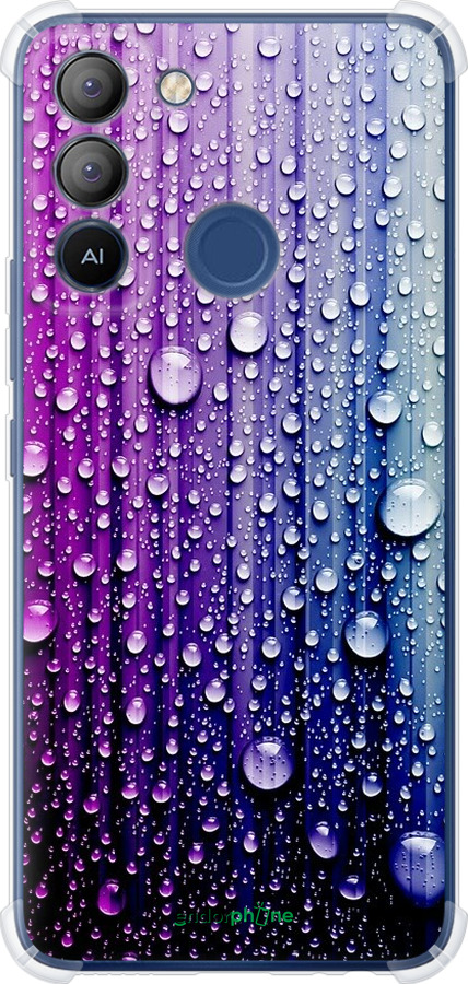 Силіконовий протиударний с посиленими кутами чохол "Краплини води" для Tecno POP 5 LTE BD4, Синій 
Силіконовий протиударний с посиленими кутами чохол "Краплини води" для Tecno POP 5 LTE BD4, Синій