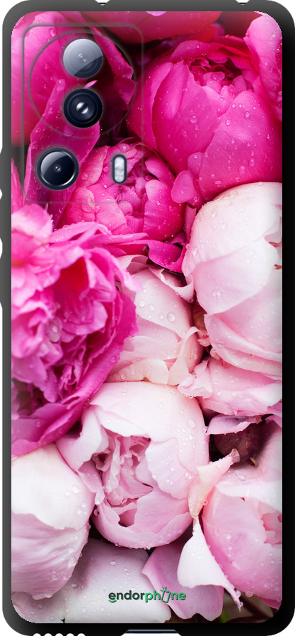 Coque du TPU noir "Pivoines roses" pour Xiaomi Civi 2, Rose