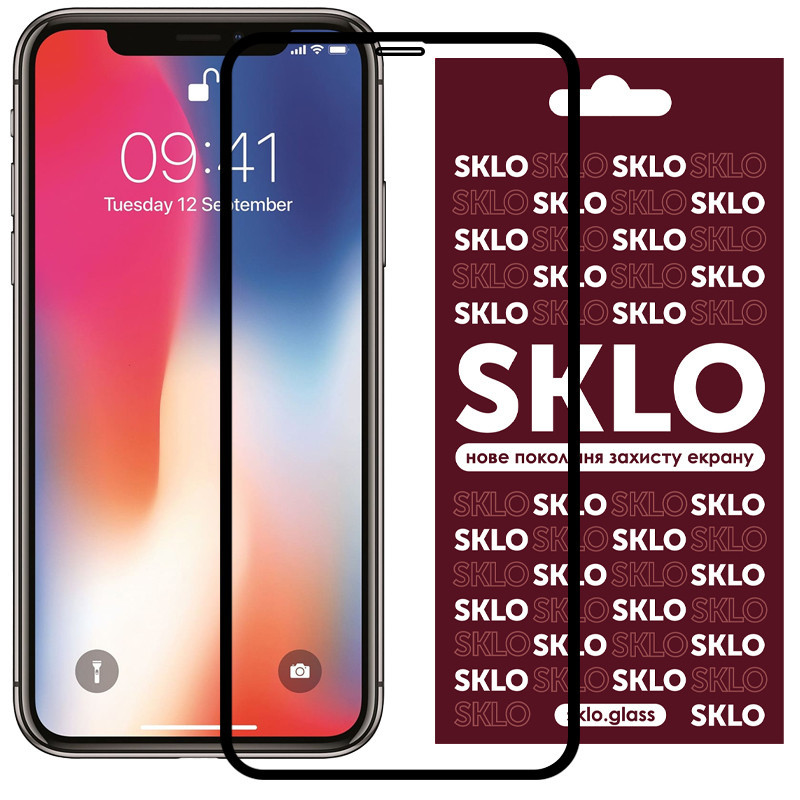 Захисне скло SKLO 3D для Apple iPhone 11 Pro / X XS (5.8’’) (Чорний) зображення 3