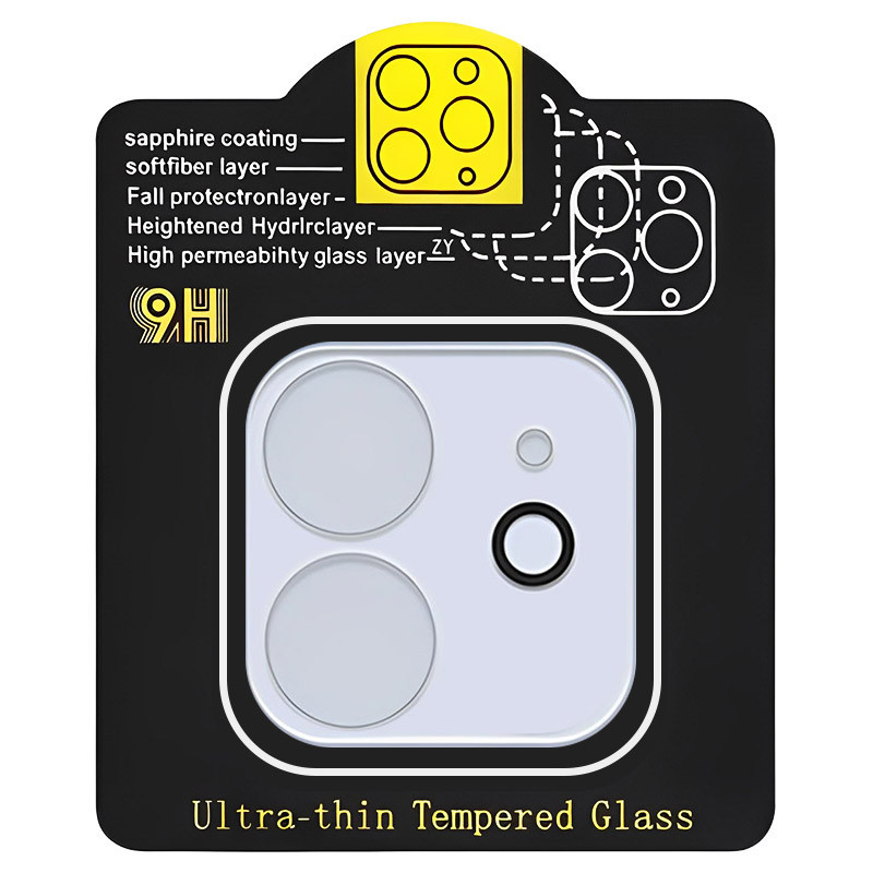 Захисне скло на камеру Full Block (тех.пак) для Apple iPhone 11 (6.1’’) (Різнокольоровий) зображення 6