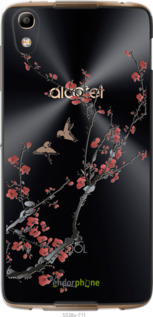 Силиконовый чехол Сакура v2 для Alcatel idol 4 - 5538u-711 изображение 
