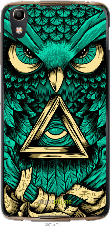 Силиконовый чехол Сова Арт-тату для Alcatel idol 4 - 3971u-711 изображение 