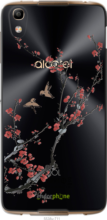 Силиконовый чехол Сакура v2 для Alcatel idol 4 - 5538u-711 изображение 