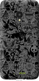 Силиконовый чехол Чёрно-серый стикер бомбинг для Alcatel One Touch Pixi 3 4.5 - 2432u-408 изображение 