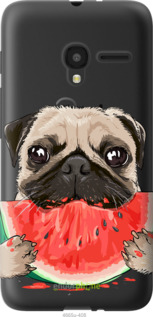 Силиконовый чехол Мопс и арбуз для Alcatel One Touch Pixi 3 4.5 - 4665u-408 изображение 