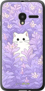 Силиконовый чехол Котик в цветах для Alcatel One Touch Pixi 3 4.5 - 6390u-408 изображение 