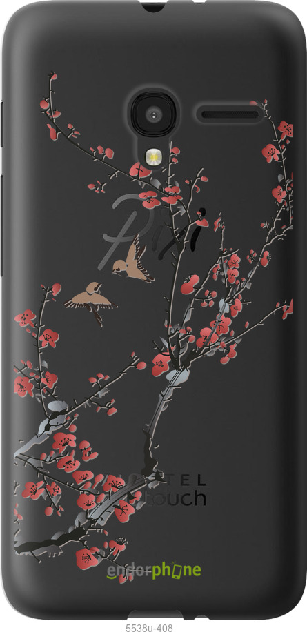 Силиконовый чехол Сакура v2 для Alcatel One Touch Pixi 3 4.5 - 5538u-408 изображение 