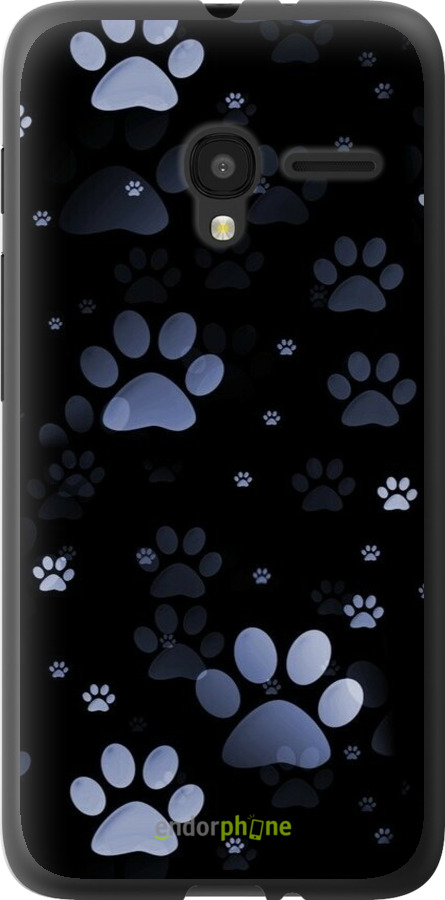 Силиконовый чехол С синими отпечатками лап для Alcatel One Touch Pixi 3 4.5 - 6441u-408 изображение 