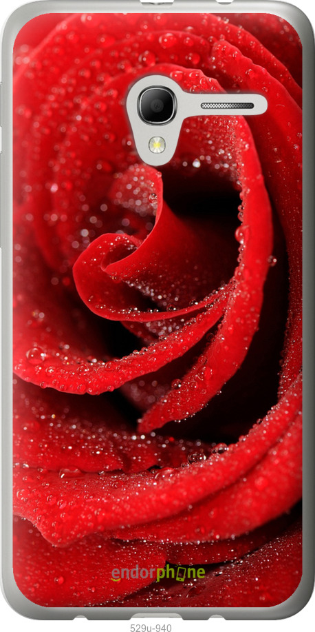 Силиконовый чехол Красная роза для Alcatel One Touch Pop 3 5.0 - 529u-940 изображение 