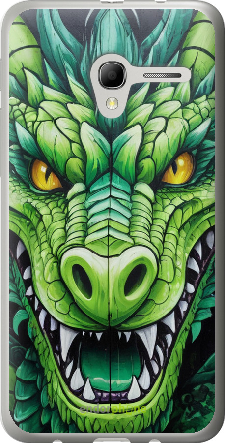 Силиконовый чехол Зелёный дракон для Alcatel One Touch Pop 3 5.0 - 5816u-940 изображение 