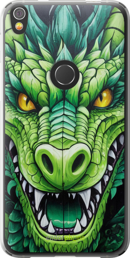 Силиконовый чехол Зелёный дракон для Alcatel Shine Lite - 5816u-695 изображение 