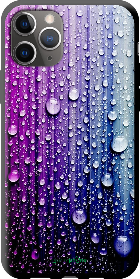

TPU чорний чохол "Краплини води" для iPhone 11 Pro Max, Синій