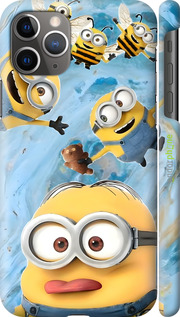 3D пластиковый глянцевый чехол Миньоны для Apple iPhone 11 Pro Max - 6386c-1723 изображение 