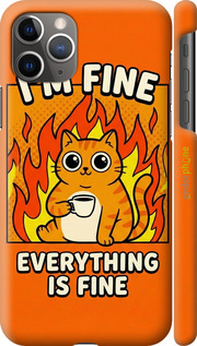 3D пластиковый глянцевый чехол Funny Cat для Apple iPhone 11 Pro Max - 6786c-1723 изображение 