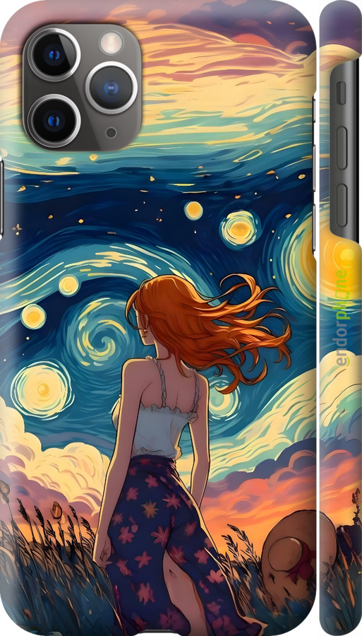 3D пластиковый глянцевый чехол Девушка Арт для Apple iPhone 11 Pro Max - 6325c-1723 изображение 