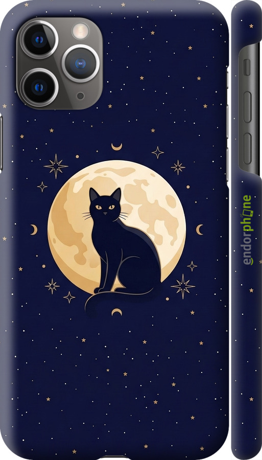 3D пластиковый глянцевый чехол Cute Cat Celestial/Witchy для Apple iPhone 11 Pro Max - 6787c-1723 изображение 