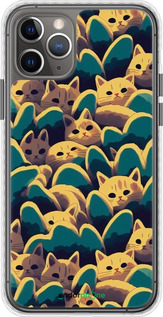 Чехол Bumper чехол С изображением кошек для Apple iPhone 11 Pro Max - 6429pc-1723 изображение 
