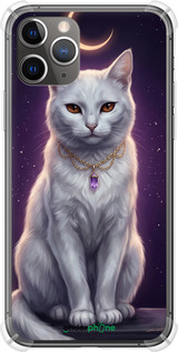 Силикон с усиленными углами чехол Mystic White Cat Gothic Dark Purple Gold для Apple iPhone 11 Pro Max - 6805sp-1723 изображение 