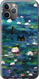2D пластиковый чехол із зображенням водяних лілій та кішок для Apple iPhone 11 Pro Max - 6257t-1723 изображение 