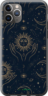 2D пластиковий чехол Celestial Harmony: Sun & Moon Gold Mystic Pattern для Apple iPhone 11 Pro Max - 6778t-1723 изображение 