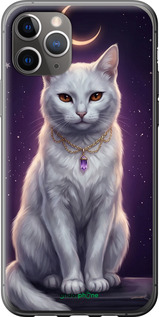 Силиконовый чехол Mystic White Cat Gothic Dark Purple Gold для Apple iPhone 11 Pro Max - 6805u-1723 изображение 