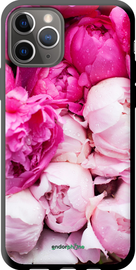 

Coque du TPU noir "Pivoines roses" pour iPhone 11 Pro, Rose