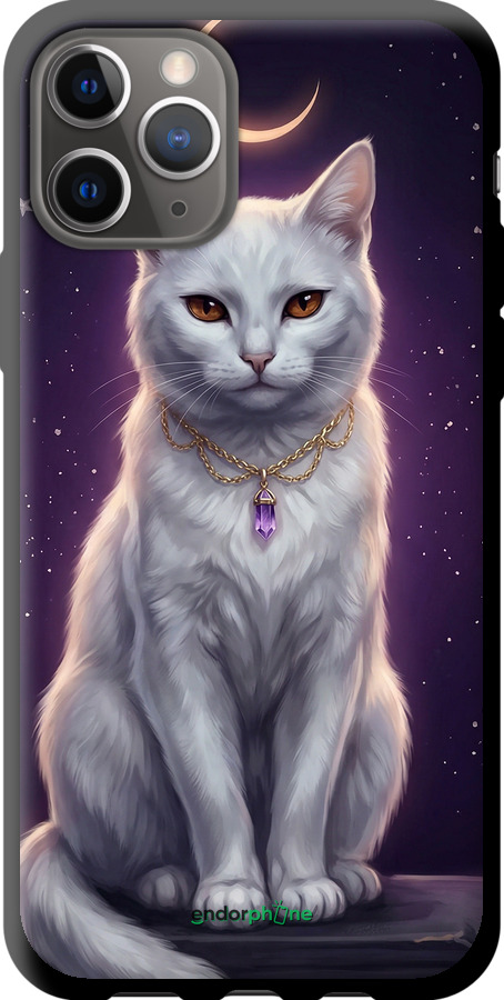 TPU чехол Mystic White Cat Gothic Dark Purple Gold для Apple iPhone 11 Pro - 6805b-1788 изображение 