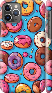 3D пластиковий матовий чехол Пончики для Apple iPhone 11 Pro - 6318m-1788 изображение 