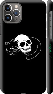 3D пластиковый глянцевый чехол С изображением кота и черепа для Apple iPhone 11 Pro - 6491c-1788 изображение 