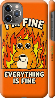 3D пластиковый матовый чехол Funny Cat для Apple iPhone 11 Pro - 6786m-1788 изображение 