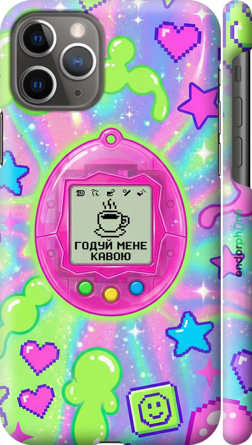 3D пластиковий глянцевий чехол Y2K Aesthetic Retro Pet: Годуй мене кавою для Apple iPhone 11 Pro - 6784c-1788 изображение 