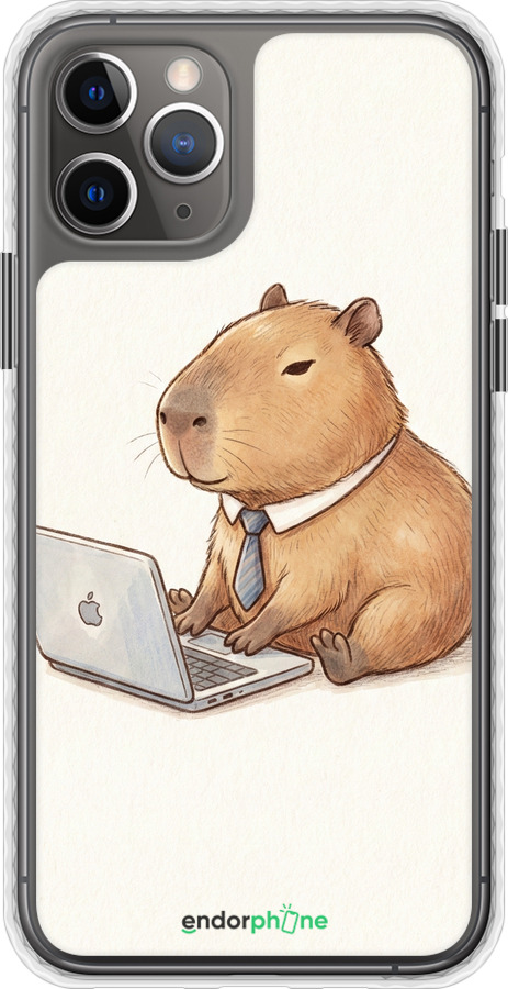 Чехол Bumper чехол Funny Capybara CEO Working для Apple iPhone 11 Pro - 6777pc-1788 изображение 