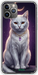Силикон с усиленными углами чехол Mystic White Cat Gothic Dark Purple Gold для Apple iPhone 11 Pro - 6805sp-1788 изображение 
