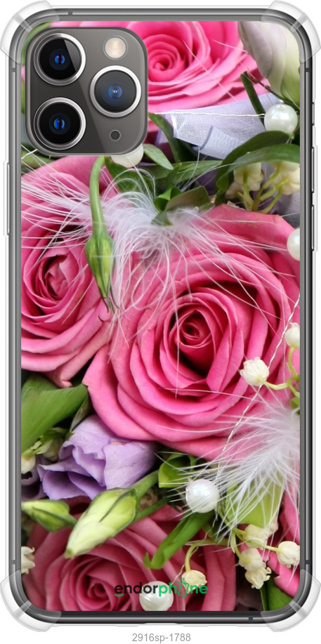 

Силіконовий протиударний с посиленими кутами чохол "Ніжність" для iPhone 11 Pro, Рожевий