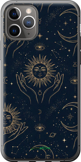 2D пластиковий чехол Celestial Harmony: Sun & Moon Gold Mystic Pattern для Apple iPhone 11 Pro - 6778t-1788 изображение 
