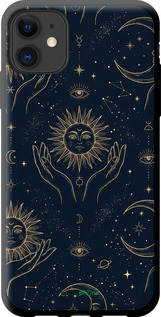 TPU чехол 'Celestial Harmony: Sun & Moon Gold Mystic Pattern' для iPhone 11 изображение 3