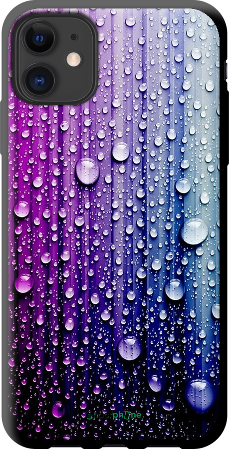 

TPU чорний чохол "Краплини води" для iPhone 11, Синій