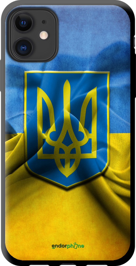

TPU чорний чохол "Прапор та герб України" для iPhone 11, Блакитний