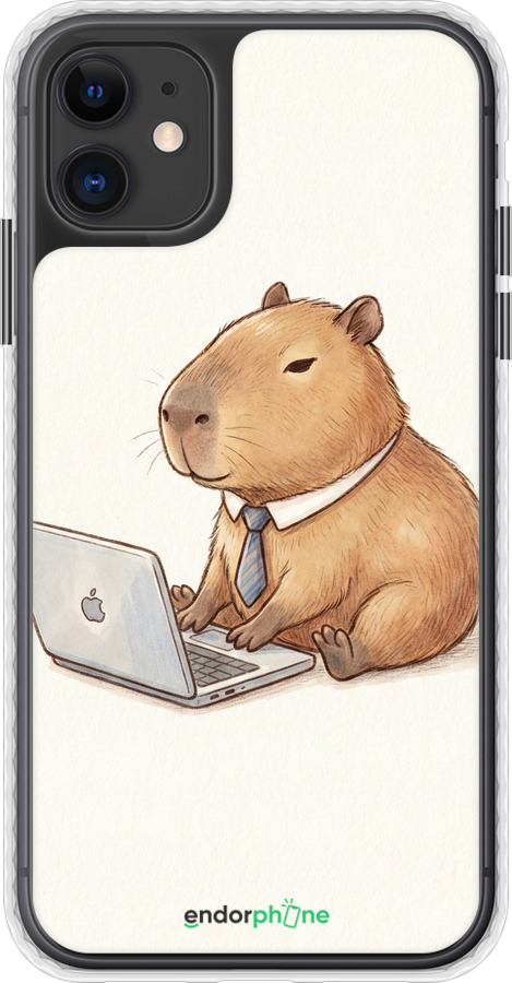Чехол Bumper чехол Funny Capybara CEO Working для Apple iPhone 11 - 6777pc-1722 изображение 