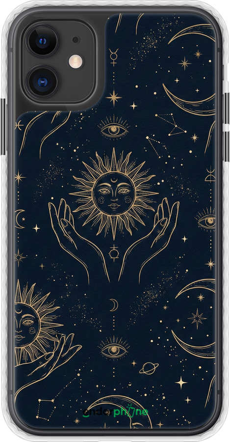 Чехол Bumper чехол Celestial Harmony: Sun & Moon Gold Mystic Pattern для Apple iPhone 11 - 6778pc-1722 изображение 