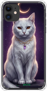 Силіконовий протиударний с посиленими кутами чехол Mystic White Cat Gothic Dark Purple Gold для Apple iPhone 11 - 6805sp-1722 изображение 