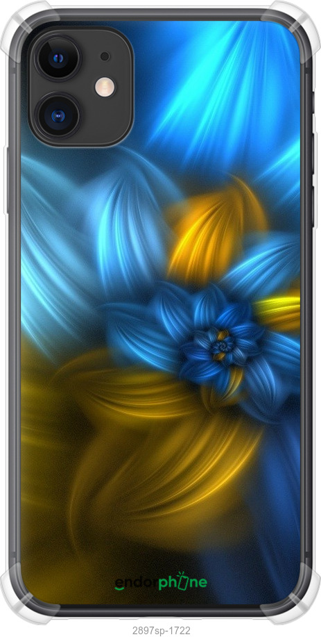 

Силіконовий протиударний с посиленими кутами чохол "Візерунок 46" для iPhone 11, Синій