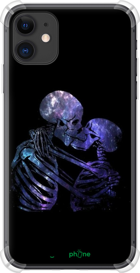 Силикон с усиленными углами чехол С изображением скелета для Apple iPhone 11 - 6537sp-1722 изображение 