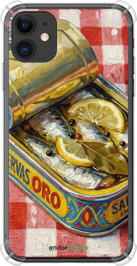 Силикон с усиленными углами чехол Vintage Sardine Tin Phone для Apple iPhone 11 - 6772sp-1722 изображение 