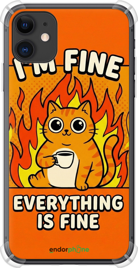 Силіконовий протиударний с посиленими кутами чехол Funny Cat для Apple iPhone 11 - 6786sp-1722 изображение 