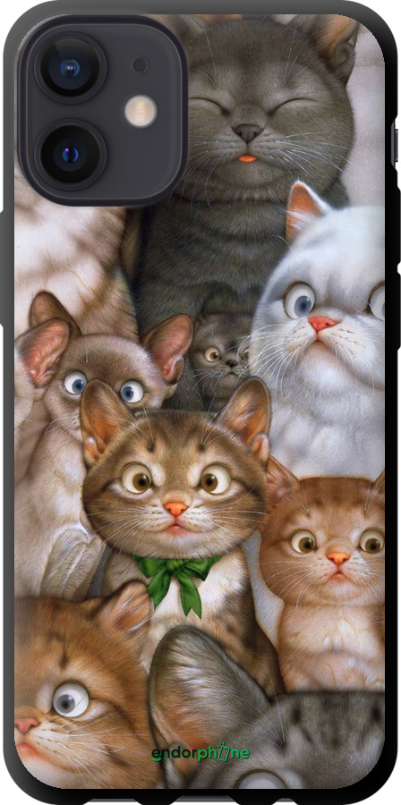 

TPU чорний чохол "Коти" для iPhone 12 Mini